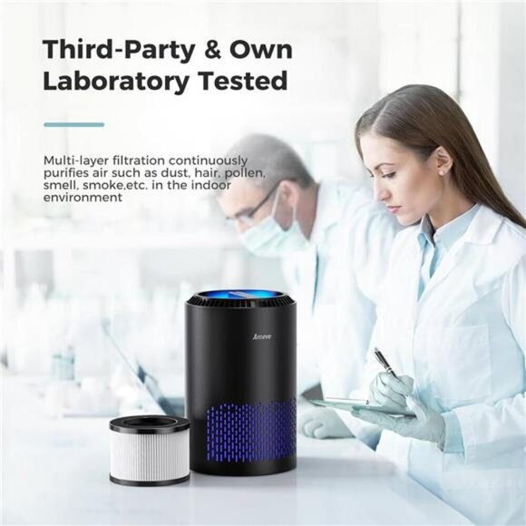 AROEVE Air Purifier for Bedroom Home Smoke Pet Dander Odor Quiet HEPA Filter - Picture 6 of 7